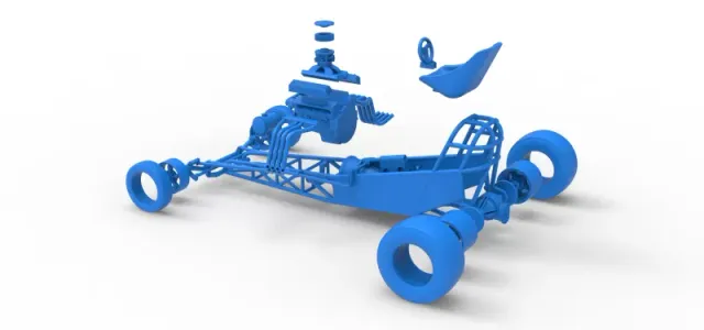 Vintage Front engine dragster Base Version 5 Scale 1:25 — Фото 18 из 19