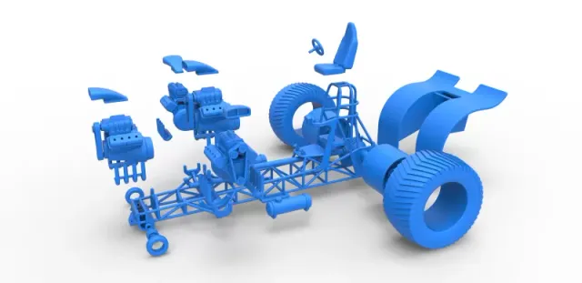 Diecast Pulling tractor with 4 engines V8 Version 6 Scale 1:25 — Image 24 of 31
