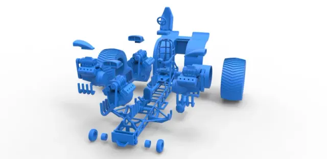 Diecast Pulling tractor with 4 engines V8 Version 6 Scale 1:25 — Image 27 of 31