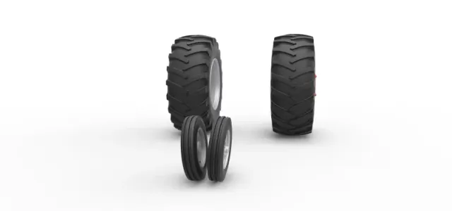 Wheel Set of Vintage Pulling tractor Scale 1:25 — Фото 3 из 12