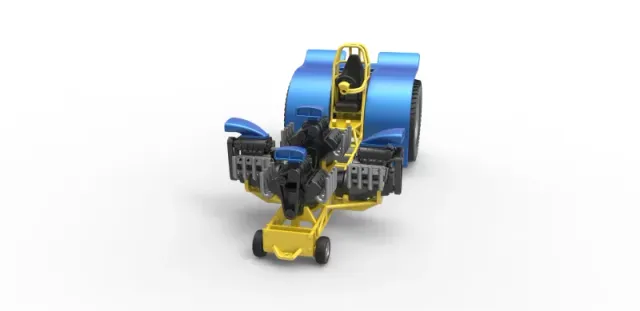 Diecast Pulling tractor with 4 engines V8 Version 6 Scale 1:25 — Image 3 of 31