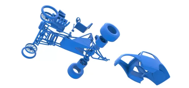Front engine old school dragster with shell V10 Scale 1:25 — Фото 20 из 26