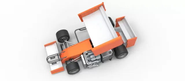 Supermodified front engine Winged race car V3 Scale 1:25 — Фото 4 из 31