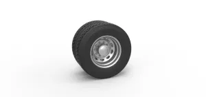 10 Triangular Hole Rear double wheel of semi truck V2 Scale 1:25