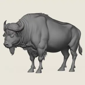 Wild Buffalo Print Ready 3D Model