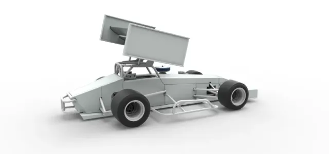 Supermodified front engine Winged race car V4 Scale 1:25 — Фото 17 из 30