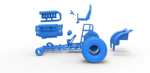 Diecast Mini Rod pulling tractor with V12 engine Scale 1 to 25 — Фото 27 из 31
