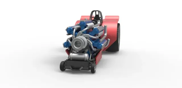 Diecast Pulling tractor with 42 cylinder Radial engine 1:25 — Image 3 of 31