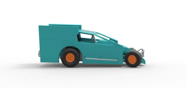 Northeast Outlaw Dirt Modified stock car while turning 1:25 — Фото 20 из 29