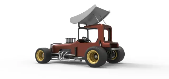 Vintage Winged Supermodified stock car Scale 1:25 — Фото 13 из 31