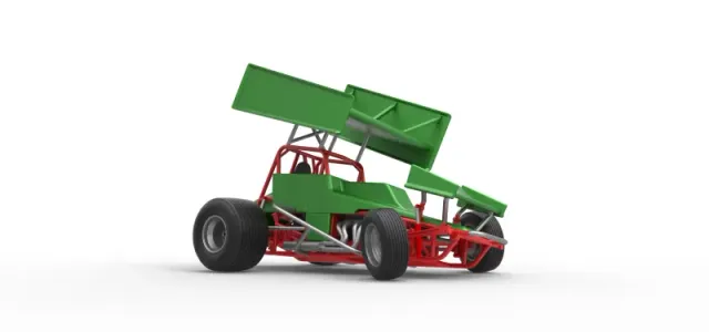 Vintage Winged Sprint car while turning Scale 1:25 — Фото 22 из 29