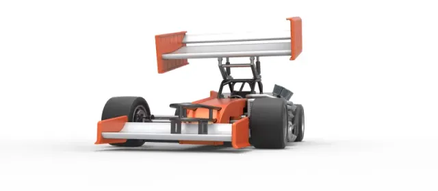 Supermodified front engine Winged race car V3 Scale 1:25 — Фото 6 из 31