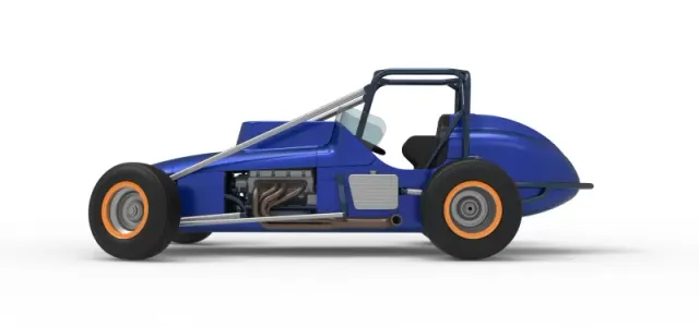Dirt Silver Crown Champ car while turning Scale 1:25 — Фото 9 из 30