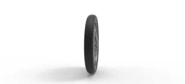 Front wire wheel of vintage dragster Version 3 Scale 1:25 — Image 3 of 14
