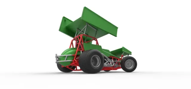 Vintage Winged Sprint car while turning Scale 1:25 — Фото 18 из 29