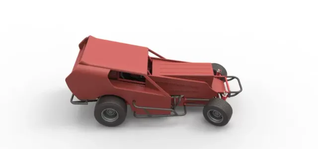 Vintage Dirt Modified stock car Version 4 while turning 1:25 — Фото 23 из 31