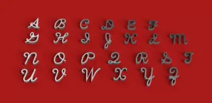 SCRITPS font uppercase 3D letters STL file