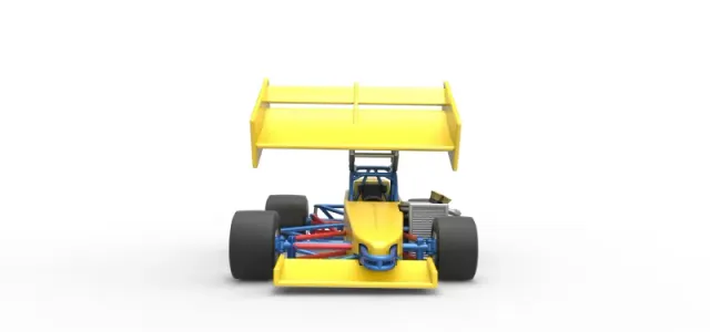 Supermodified front engine Winged race car V2 Scale 1:25 — Image 7 of 30