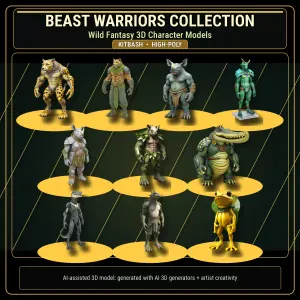 Beast Warriors Pack – Fantasy Creature 3D Models Kitbash