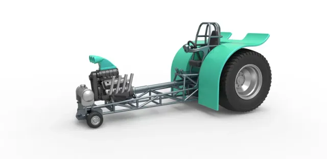 Diecast Pulling tractor with single V8 engine Scale 1 to 25 — Фото 29 из 29