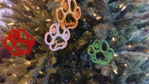 Andrew Pet Dog Paw Print Christmas Ornament Decoration