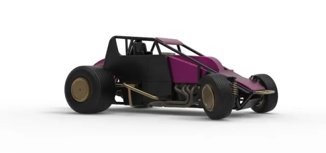 Dirt Silver Crown Car while turning Scale 1:25 — Image 25 of 30