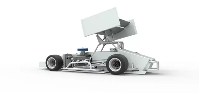 Supermodified front engine Winged race car V4 Scale 1:25 — Фото 12 из 30