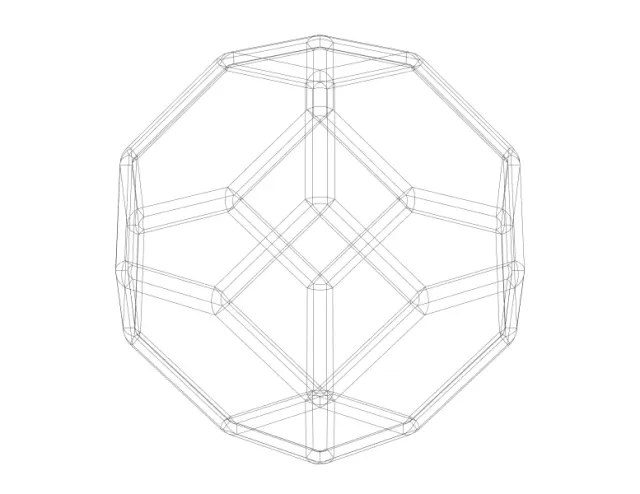 Wireframe Shape Tetradecahedron — Фото 5 из 6