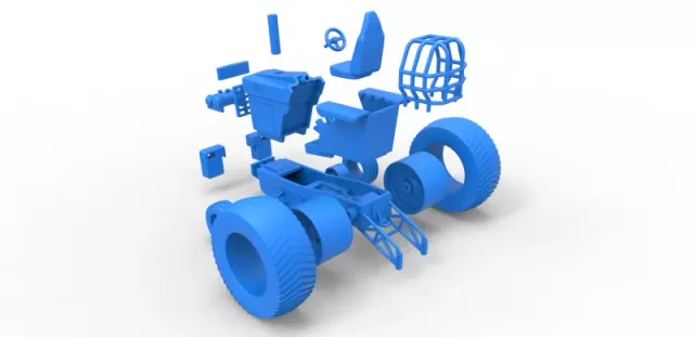 Fun short Pro Stock Pulling Tractor Version 1 Scale 1:25 — Фото 29 из 31