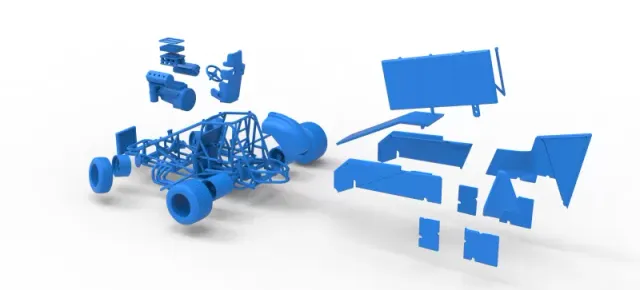 Winged Sprint car Version 2 while turning Scale 1:25 — Фото 29 из 30