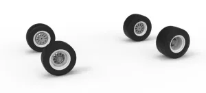 Wheel Set of Vintage Dirt Modified stock car Scale 1:25