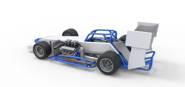 Supermodified front engine race car V4 Scale 1:25 — Фото 12 из 31