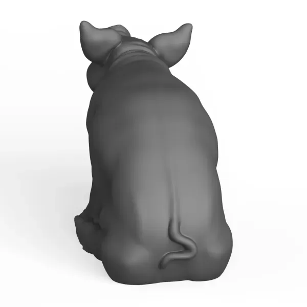 3D Printable Pig Sitting Pose — Image 4 of 6