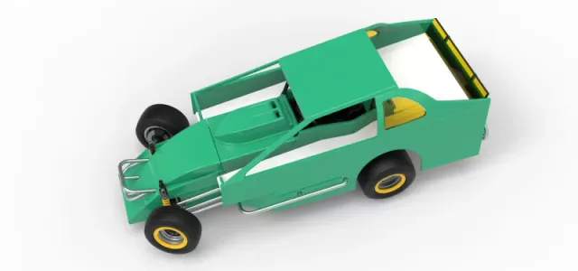 Northeast Dirt Modified stock car while turning V2 Scale 1:25 — Фото 4 из 30