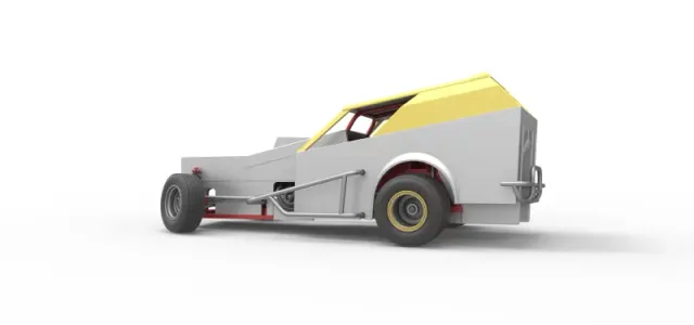 Vintage Dirt Modified stock car V7 while turning Scale 1:25 — Фото 13 из 31