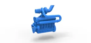 Diecast Turbo straight-six engine Scale 1:25