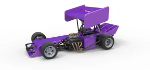 Supermodified front engine Winged race car Scale 1:25