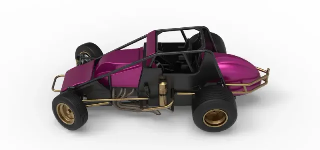 Dirt Silver Crown Car while turning Scale 1:25 — Image 10 of 30