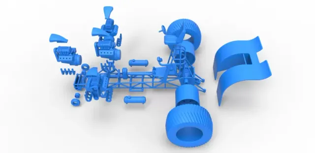Diecast Pulling tractor with 4 engines V8 Version 6 Scale 1:25 — Image 29 of 31