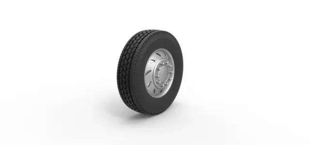 10 Triangular Hole Front wheel of semi truck V3 Scale 1:25 — Фото 2 из 12