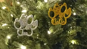 Tux Pet Cat Paw Print Christmas Ornament Decoration