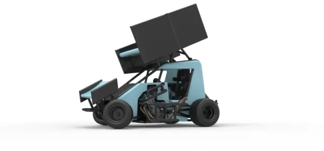 Winged 600 Micro sprint car while turning Scale 1:25 — Фото 2 из 31