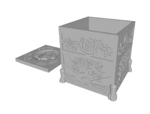 Carved wooden box
