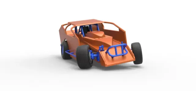 Northeast Dirt Modified stock car while turning Scale 1:25 — Image 26 of 31