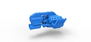 Diecast engine V8 for vintage dragster Version 3 Scale 1:25