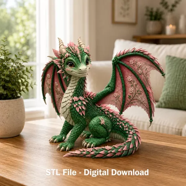 Blossom Meadow Dragon STL File for 3D Print — Фото 3 из 12