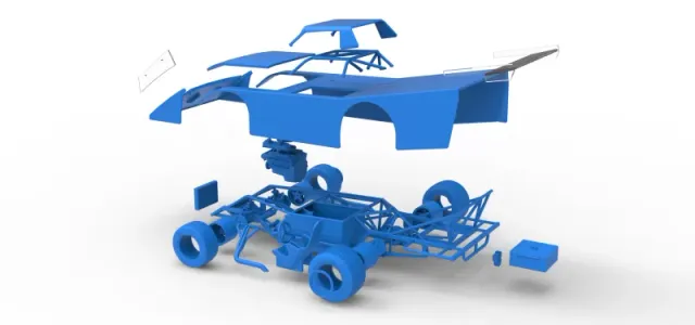 Vintage Dirt late model Race car Version 5 Scale 1:25 — Фото 29 из 30