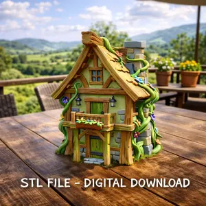 Enchanted Forest Cottage STL File 3D Printable Fantasy House