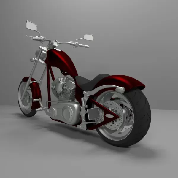 3D Printable Big Dog K9 Chopper Motorcycle Model — Image 6 of 8