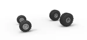 Wheel set of Mud dragster Version 2 Scale 1:25